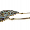 A PAIR OF RUSSIAN SILVER GILT CLOISONNE ENAMEL SPOONS PIC-3