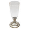 AN ANTIQUE ENGRAVED CRYSTAL GLASS WITH SILVER LEG PIC-0