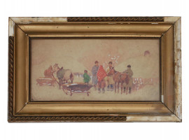 ANTIQUE WATERCOLOR PAINTING ON PAPER BY SETKOWICZ