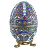 A RUSSIAN GILT SILVER AND ENAMEL EASTER EGG PIC-0