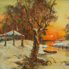 A RUSSIAN OIL PAINTING LANDSCAPE BY JULIUS KLEVER PIC-1