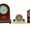 A LOT OF THREE VINTAGE MANTEL CLOCKS DESK DECOR PIC-1