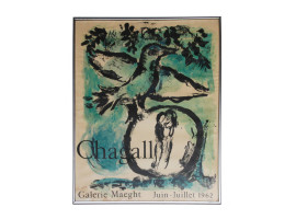 MARC CHAGALL FRENCH LITHOGRAPH EXHIBITION POSTER