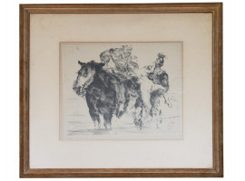 GERMAN DRYPOINT ETCHING ON PAPER BY LOVIS CORINTH