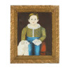 AN AMERICAN FOLK ART OIL PAINTING PORTRAIT BOY PIC-0