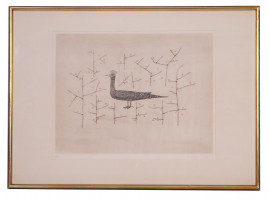 A JAPANESE ETCHING BIRD BY KEIKO MINAMI