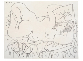 AN INK PAINTING NUDE FEMALE AFTER PABLO PICASSO