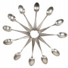 A SET OF TWELVE SILVER PLATED TEA SPOONS IN BOX PIC-3