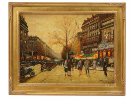 AMERICAN OIL PAINTING STREET BY ALBERT MUNGHARD