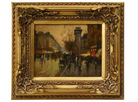 AMERICAN OIL PAINTING STREET BY ALBERT MUNGHARD