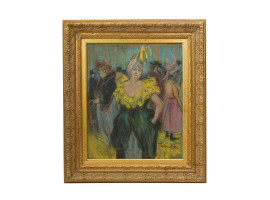 ATTR TO TOULOUSE LAUTREC FRENCH PASTEL PAINTING