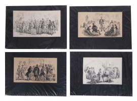 A SET OF DICKENS ETCHINGS BY BROWNE HABLOT KNIGHT