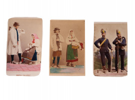 LOT THREE WA EURENIUS PAINTED CABINET PHOTO CARDS