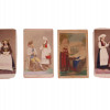 RARE ANTIQUE SWEDEN PAINTED CABINET PHOTO CARDS PIC-0