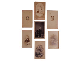 ANTIQUE WOMEN AND KIDS CALOTYPE PHOTO PORTRAITS