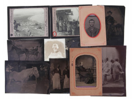 ANTIQUE 1800S RARE TINTYPE PHOTOS AND GLASS PLATES