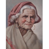 ATTR TO LOUIS BURNETT OIL PAINTING WOMAN PORTRAIT PIC-1