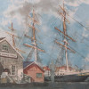 A WATERCOLOR PRINT MYSTIC SEAPORT BY PAUL HORTON PIC-1