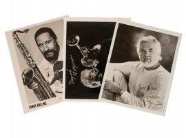 FAMOUS JAZZ MUSICIANS AND ACTOR PHOTO AUTOGRAPHS