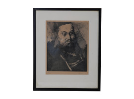 JACK LEVINE PORTRAIT OF A MAN INTAGLIO ETCHING