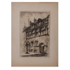 HOUSE OF HUGUES AUBRIOT ANTIQUE ETCHING ARTWORK PIC-0