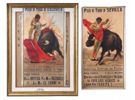 TWO VINTAGE SPANISH 1946 CORRIDA DE TOROS POSTERS