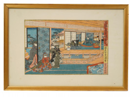 ANTIQUE JAPANESE WOODBLOCK PRINT BY TOYOKUNI III