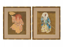 A PAIR OF JAPANESE WOODBLOCK BY RYOSHU, C. 1940