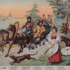 ANTIQUE RUSSIAN LUBOK POSTER LITHOGRAPH FOLK SONG PIC-1