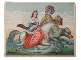 ANTIQUE RUSSIAN LUBOK POSTER LITHOGRAPH FAIRY TALE