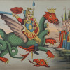 ANTIQUE RUSSIAN LUBOK POSTER LITHOGRAPH OF DRAGON PIC-1