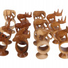 TWELVE HANDMADE CARVED WOOD ANIMAL NAPKIN HOLDERS PIC-0