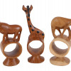 TWELVE HANDMADE CARVED WOOD ANIMAL NAPKIN HOLDERS PIC-4