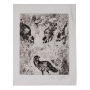 A PARTRIDGE AND ROOSTERS ETCHING BY MARC CHAGALL PIC-0