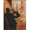 JAZZ FESTIVAL NEW YORK POSTER BY CONRAD KNUTSEN PIC-1