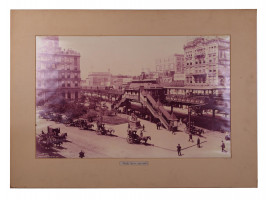 RARE LARGE ANTIQUE PHOTO OF NEW YORK STREET SCENE