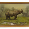 AFTER CARL BRENDERS OIL PAINTING OF RHINO SIGNED PIC-0