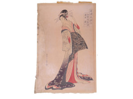 AN ANTIQUE JAPANESE WOODBLOCK BY CHOBUNSAI EISHI