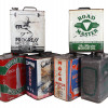 A COLLECTION OF SIX VINTAGE OIL CANS PIC-0