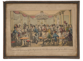 AN ANTIQUE FRENCH ENGRAVING BY GEORGE CRUIKSHANK