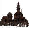 AMERICAN FOLK ART HANDMADE COPPER MODEL OF HOUSE PIC-1