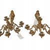 PAIR OF ANTIQUE GILT BRONZE BAROQUE STYLE SCONCES PIC-0