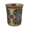 A RUSSIAN GILT SILVER CLOISONNE ENAMEL VODKA CUP PIC-1