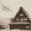 JAPANESE ETCHING VILLAGE HOUSE BY HIROTO NORIKANE PIC-1