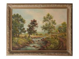 LARGE VINTAGE L. COULDWELL LANDSCAPE PAINTING