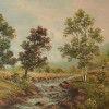 LARGE VINTAGE L. COULDWELL LANDSCAPE PAINTING PIC-1