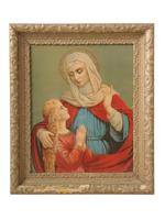 CATHOLIC RELIGIOUS PRINT ST ANNE, VINTAGE, 1940S