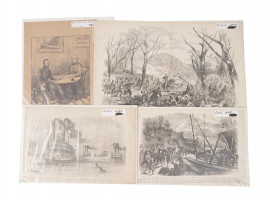 ANTIQUE 1800S AMERICAN CIVIL WAR LITHO ENGRAVINGS