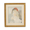 A FRENCH WATERCOLOR PAINTING BY MARIE LAURENCIN PIC-0