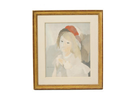A FRENCH WATERCOLOR PAINTING BY MARIE LAURENCIN